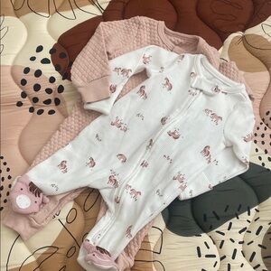 Pink and White Baby Onesies Set